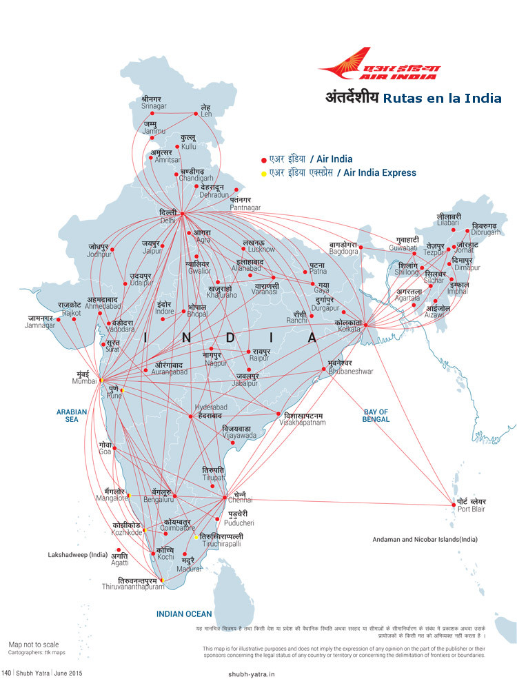 Rutas con Air India
